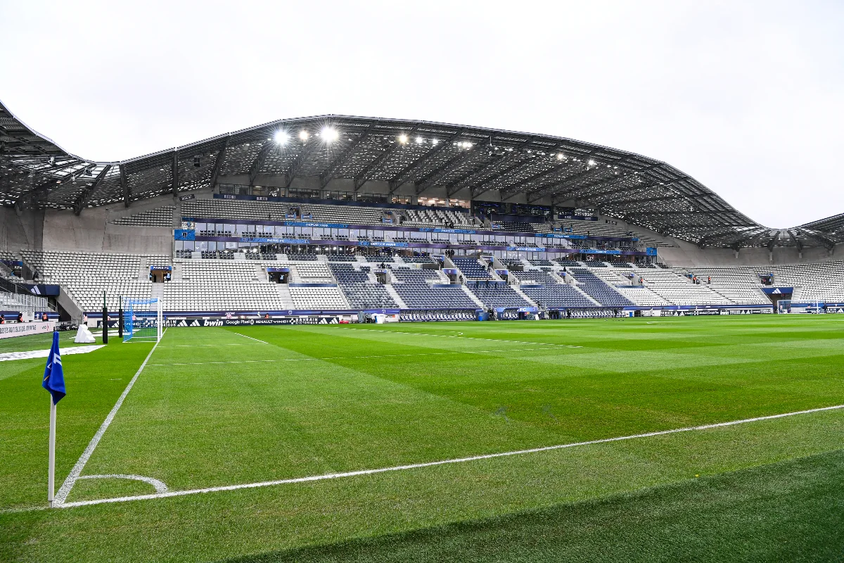 The pitch and stands at Stade Jean-Bouin, home of Paris FC